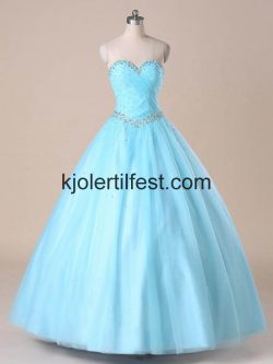 Blå Kjæreste Tyll Quinceanera Kjoler – Kjolertilfest.com
