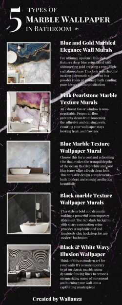 5 types of Marble Wallpaper in Bathroom