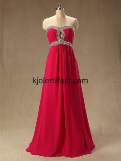 Fuksia Perler Lange Chiffon Ballkjoler – Kjolertilfest.com