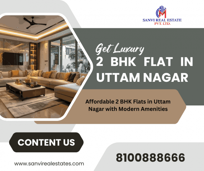 Get Luxury 2 BHK Flat Price in Uttam Nagar