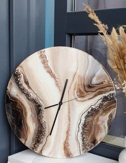 Shop Elegant Brown Luxury Resin Wall Clock for Living Room Decor