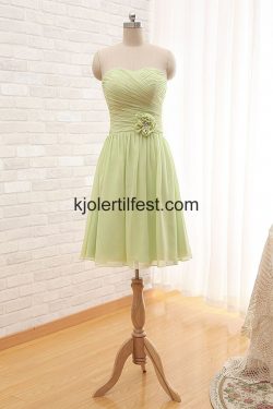 Kort Lys Grønn Chiffon Brudepikekjoler – Kjolertilfest.com