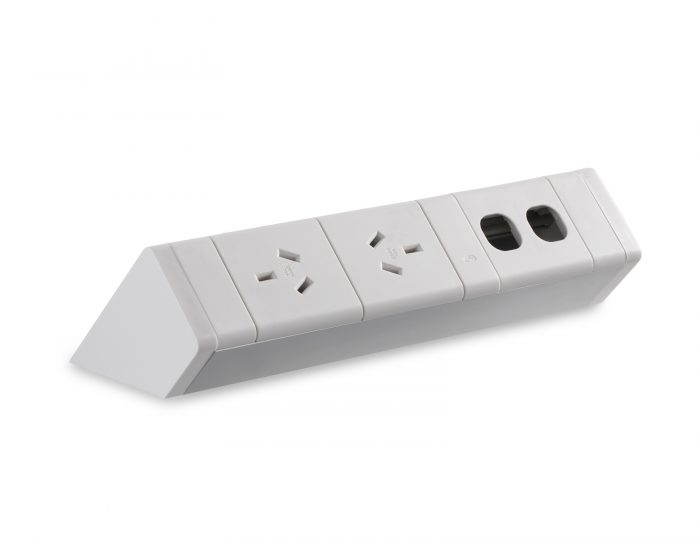 Athena Above Desk Power Rail – 2 GPO & 2 Data