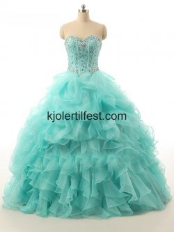 Skoleball Kjæreste Mint Organza Quinceanera Kjoler – Kjolertilfest.com