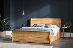 Sleep in Style: Discover Comfort with Fabric Ottoman and Oak Beds