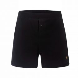 Men’s Maxi Cozy® Covered Waistband Black Cotton Boxer Shorts | Frank and Beans