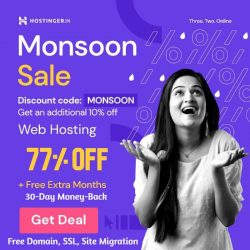 Hostinger Monsoon Sale – Up to 77% OFF + 3 Months Free