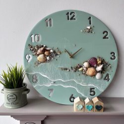 Shop Cream Light Resin Wall Clock with Shells 27 Inches