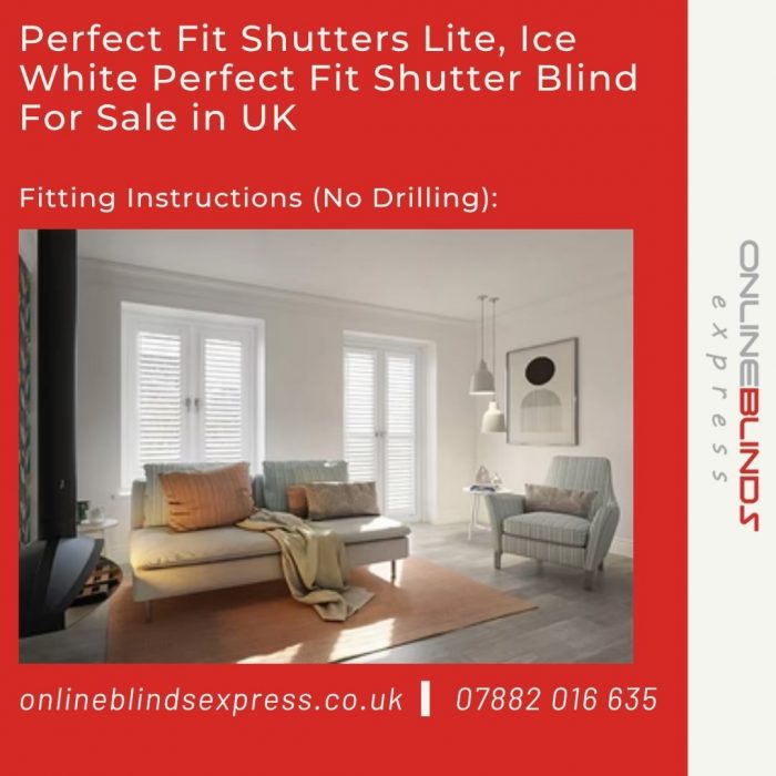Ice White Perfect Fit Shutter Blind – Stylish No Drill Solution UK