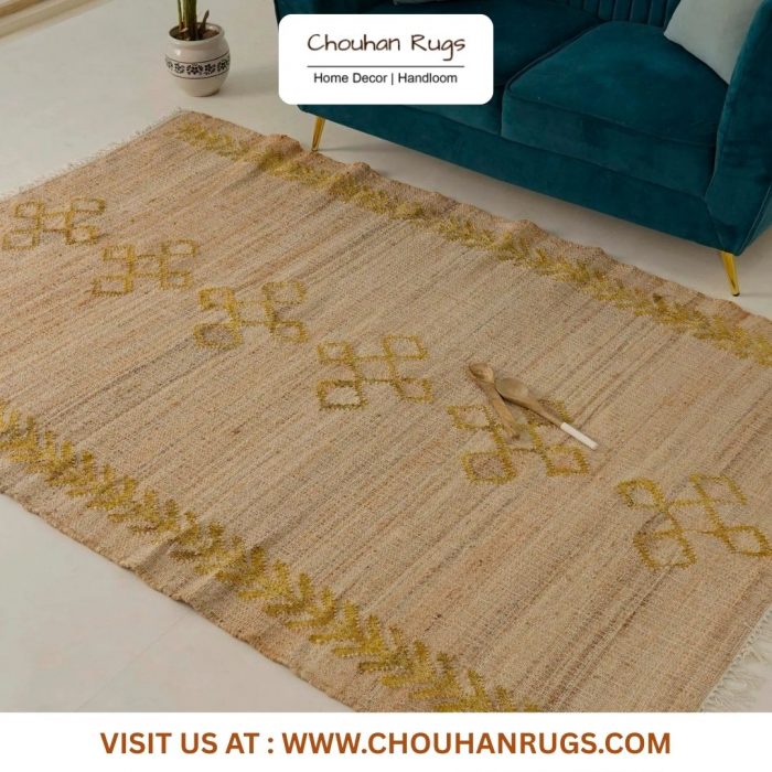 Transform your space with the textured elegance of a moroccan jute rug.