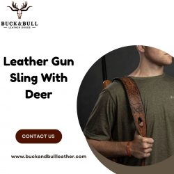 Leather Gun Sling With Deer