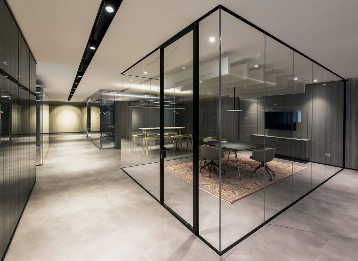 Modern Office Designs in Oman: Glass Partition for Offices & Stylish Tinted Glass Doors