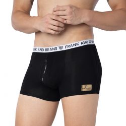 Men’s Pocket-Pro Boxer Briefs with Side Pockets | Black | Frank and Beans
