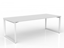 OL Anvil Straight Desk – White Top with White Frame