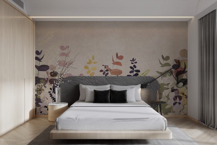 Autumn Leaves Watercolor Wallpaper Mural
