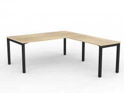 OL Axis Desk with Return – Oak Top with Black Frame