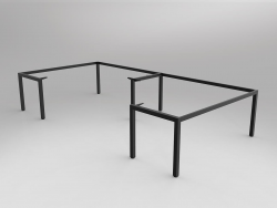 OL Axis Black 90° Corner 2-User Workspace Frame