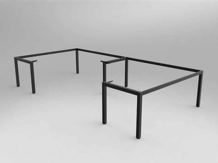 OL Axis Black 90° Corner 2-User Workspace Frame