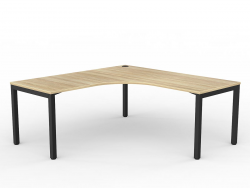 OL Axis Single 90° Corner Desk – Oak Top