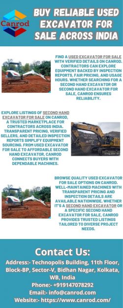 Buy Reliable Used Excavator for Sale Across India
