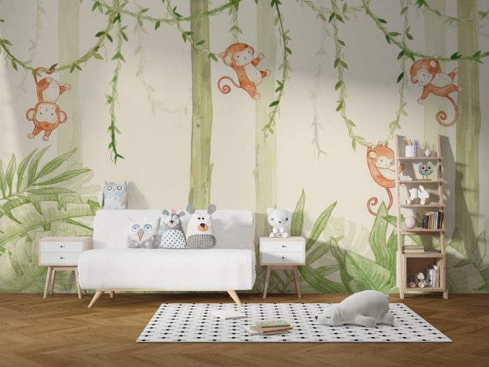 Swinging Monkey Wallpaper Mural