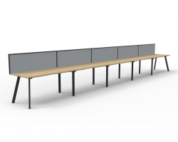 RL Eternity Single Sided Workstation with Screens Suitable from 1 to 5 Person