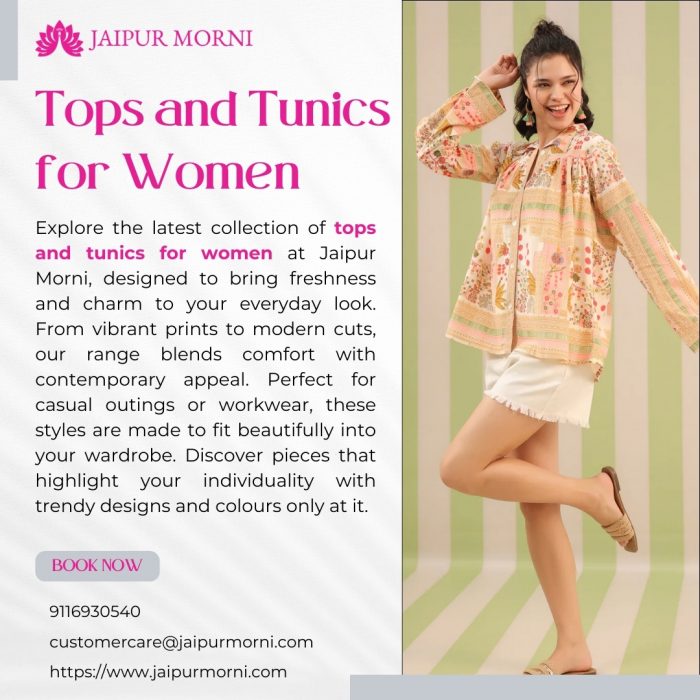 Shop Stylish Tops and Tunics for Women Online in Trendy Designs and Colours