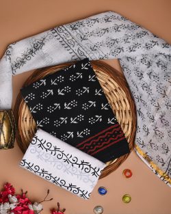 Shop Exclusive Sanganeri Print Cotton Suit with Kota Dupatta Online