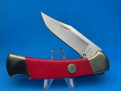 Custom Buck 112 Red G-10 Automatic Conversion Switchblade Knife