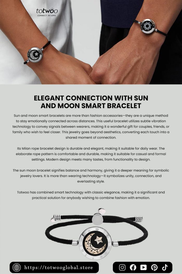 Elegant Connection with Sun and Moon Smart Bracelet