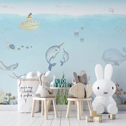 Ocean Explorer Watercolor Wallpaper