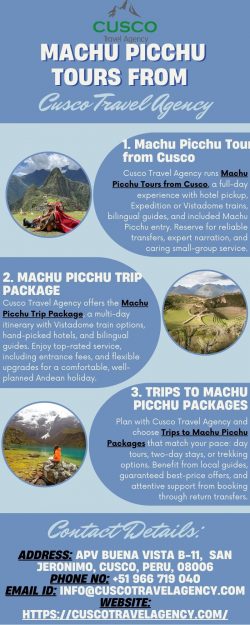 Machu Picchu Tours from Cusco Travel Agency