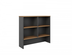 GP Office Overhead Hutch – Regal Walnut with Charcoal