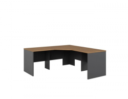 GP Office 3 Piece Corner Workstation with Regal Walnut Top & Charcoal Bottom