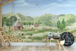 Farm Animals Wallpaper for Nursery Walls