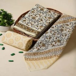 Shop Premium Hand Block Printed Cotton Suit with Dupatta Online