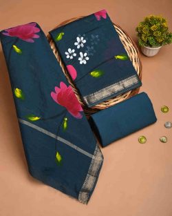 Shop Premium Hand-Printed Maheshwari Silk Suit Set Online
