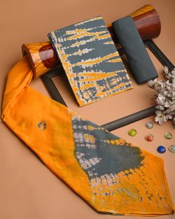 Shop Premium Tie and Dye Cotton Suit With Cotton Dupatta Online