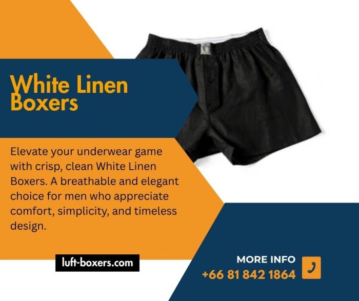 White Linen Boxers – Lightweight, Breathable & Classic Comfort