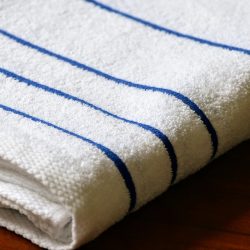 White & Royal Blue Striped Pool Towel
