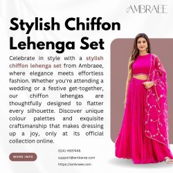 Discover Elegant Partywear with Our Stylish Chiffon Lehenga Set Online