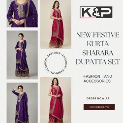 Buy Festive Kurta Sharara Dupatta Set Online | K & P Fashion