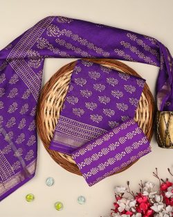 Buy Elegant Print Maheshwari Silk Suit Set Online – Ethnic Adda