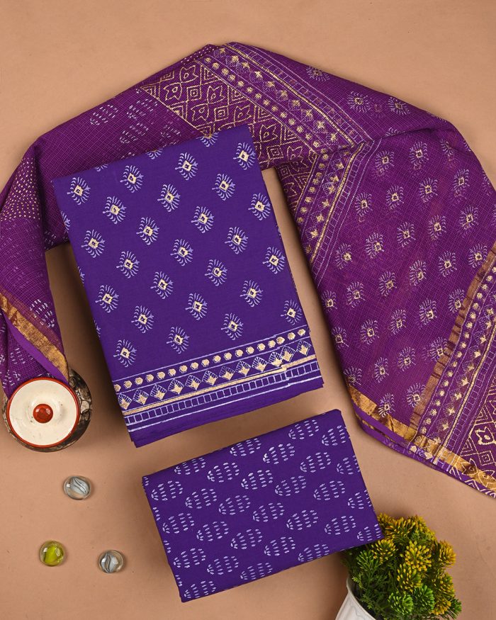 Shop Traditional Hand Block Print Cotton Sets with Kota Dupatta Online