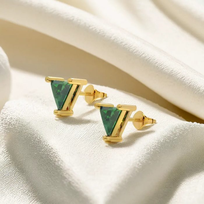 Buy Verdant Tranquility Emerald Stud Earrings for Women