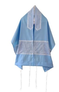 Celestial Silver and White Flakes Tallit for Women and Girls