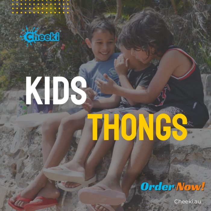 Kids thongs with arch support and textured soles