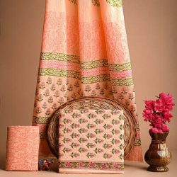 Shop Premium Hand Block Printed Cotton Suit with Dupatta Online