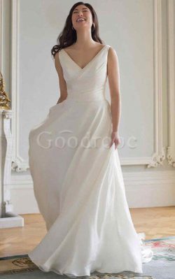 Robe de mariée vintage sobre de traîne courte maillot jusqu’au sol – GoodRobe