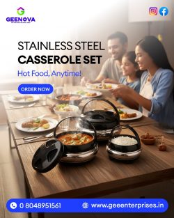 Keep Every Meal Hot & Fresh with Stainless Steel Casserole Sets – Gee Enterprises